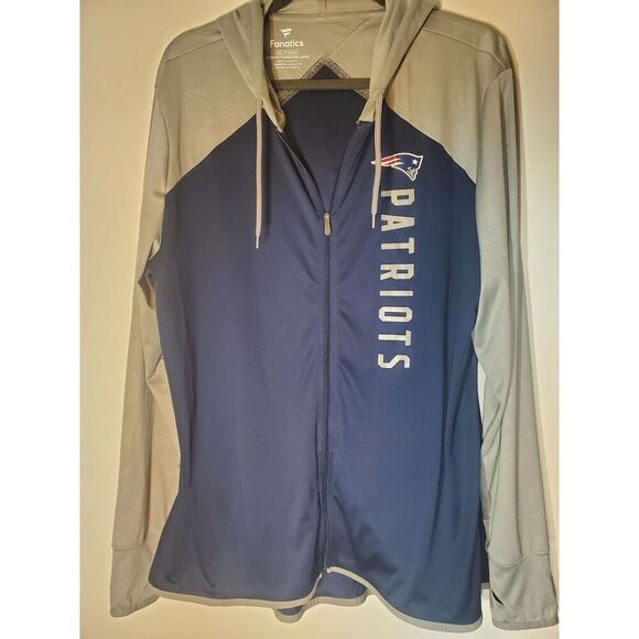 Fanatics Patriots Lightweight Full Zip  Hooded Hoodie Jacket Size 3X WT01 - Picture 1 of 5